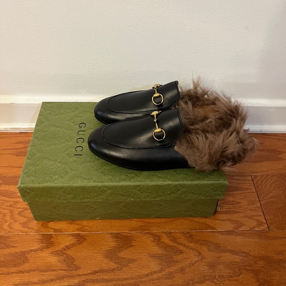 New & authentic Gucci Princeton mules w/ fur - size 36.5 - Picture 9 of 10